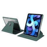 PSR Aksesuar Apple iPad 11. Nesil 2025 Zore Nayn Dönebilen Standlı Kılıf – 360° Döner Mekanizma, Şeffaf Arka Panel, Ultra İnce Tasarım (Koyu Yeşil)