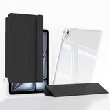 PSR Aksesuar Apple iPad Air 11 2025 M3 Kılıf - Manyetik Ayrılabilen | Airbag Destekli | Zore Sliding Tablet Kılıfı, Apple Pencil Tutucu | 2in1 Tasarım | Şeffaf Arka Kapak (Siyah)
