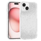 PSR Aksesuar Apple iPhone 15 Uyumlu Airbag Tasarımlı Damla Taşlı Şeffaf Silikon Kılıf, Şeffaf Kenarlı