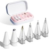 PSR Aksesuar Apple Pencil Uyumlu Yedek Kalem Uçları – 6’lı Set | Özel Taşıma Kutulu (Pembe)