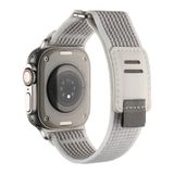 PSR aksesuar Apple Watch Ultra 49 mm Uyumlu KRD-106 Beyaz Hasır Kordon Zore Strap Kayış Kordon