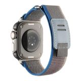 PSR aksesuar Apple Watch Ultra 49 mm Uyumlu KRD-106 Gri Mavi Hasır Kordon Zore Strap Kayış Kordon