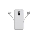 PSR aksesuar Beyaz Beyaz Hızlı Led Göstergeli Micro Lightning Type-C Kablolu Taşınabilir Powerbank 10000mAh Zore PW-05 ile uyumlu