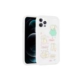 PSR aksesuar Beyaz Kabartma Figürlü Parlak Zore Toys Silikon Kılıf-Beyaz iPhone 11 Pro ile uyumlu