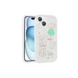 PSR aksesuar Beyaz Kabartma Figürlü Parlak Zore Toys Silikon Kılıf-Beyaz iPhone 13 ile uyumlu
