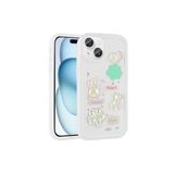 PSR aksesuar Beyaz Kabartma Figürlü Parlak Zore Toys Silikon Kılıf-Beyaz iPhone 15 Plus ile uyumlu