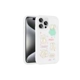 PSR aksesuar Beyaz Kabartma Figürlü Parlak Zore Toys Silikon Kılıf-Beyaz iPhone 15 Pro Max ile uyumlu