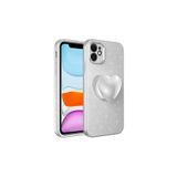 PSR aksesuar Beyaz Kamera Korumalı Simli Pop Soketli Lüks Zore Koton Soketli Kılıf-Beyaz iPhone 11 ile uyumlu