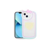 PSR aksesuar Beyaz Kedi Figürlü Transparan Pop Soketli Zore Ritmik Kılıf-Beyaz iPhone 13 ile uyumlu