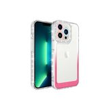PSR aksesuar Beyaz-Pembe Simli ve Renk Geçiş Tasarımlı LZore Korumalı Zore Park Kılıf-Beyaz-Pembe iPhone 14 Pro ile uyumlu