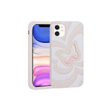 PSR aksesuar Beyaz Sıvılı Simli Kelebekli Tasarım Zore Vodena Kılıf-Beyaz iPhone 11 ile uyumlu