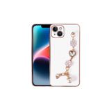 PSR aksesuar Beyaz Zore El Tutamaçlı Kamera Korumalı Zore Taka Silikon Kılıf-Beyaz iPhone 15 ile uyumlu