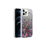 PSR aksesuar Çiçek Desenli Zore Silver Sert Kılıf-Çiçek iPhone 12 Pro ile uyumlu