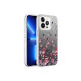 PSR aksesuar Çiçek Desenli Zore Silver Sert Kılıf-Çiçek iPhone 13 Pro ile uyumlu