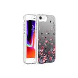 PSR aksesuar Çiçek Desenli Zore Silver Sert Kılıf-Çiçek iPhone SE 2020 ile uyumlu