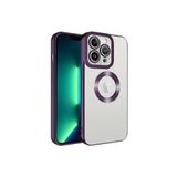 PSR aksesuar Derin Mor Kamera Korumalı Logo Gösteren Zore Omega Kılıf-Derin Mor iPhone 11 Pro ile uyumlu