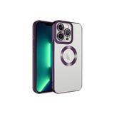 PSR aksesuar Derin Mor Kamera Korumalı Logo Gösteren Zore Omega Kılıf-Derin Mor iPhone 13 Pro Max ile uyumlu