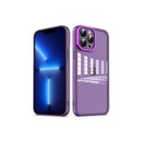 PSR aksesuar Derin Mor Kamera Korumalı Transparan Zore Post Kılıf-Derin Mor iPhone 12 Pro ile uyumlu