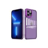 PSR aksesuar Derin Mor Kamera Korumalı Transparan Zore Post Kılıf-Derin Mor iPhone 13 Pro ile uyumlu