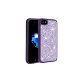 PSR aksesuar Derin Mor Parlak Taşlı Tasarım Zore Ston Kılıf-Derin Mor iPhone SE 2022 ile uyumlu
