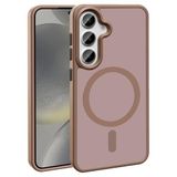 PSR Aksesuar Galaxy Serisi M-Safe Şarj Özellikli Kılıf - Mat Arka Yüzeyli Sio Kapak | Metal Kamera Çerçeveli | Kablosuz Şarj Uyumlu (Bej, Galaxy S25 Plus)