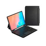 PSR Aksesuar Galaxy Tab S10 FE PLUS için Border Keyboard Bluetooth Bağlantılı Standlı Klavyeli Tablet Kılıfı, Touchpad, PU Deri, Siyah