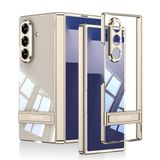 PSR Aksesuar Galaxy Z Serisi Kılıf - Kamera Korumalı Şeffaf Lego Standlı Kapak | Parlak Kenarlı | Darbeye Dayanıklı | Ultra İnce ve Sağlıklı (Gold, Galaxy Z Fold 7)