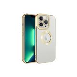 PSR aksesuar Gold Max Kamera Korumalı Logo Gösteren Zore Omega Kılıf-Gold iPhone 11 Pro Max ile uyumlu