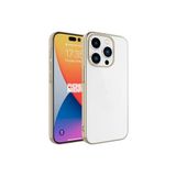 PSR aksesuar Gold Sert PC Renkli Çerçeveli Zore Riksos Kılıf-Gold iPhone 15 Pro ile uyumlu