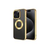 PSR aksesuar Gold Tek Kamera Çerçeveli Logo Gösteren Zore Omega Kılıf-Gold iPhone 15 Pro ile uyumlu