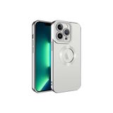 PSR aksesuar Gümüş Kamera Korumalı Logo Gösteren Zore Omega Kılıf-Gümüş iPhone 14 Pro Max ile uyumlu