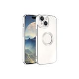 PSR aksesuar Gümüş Kamera Korumalı Logo Gösteren Zore Omega Kılıf-Gümüş iPhone 15 ile uyumlu