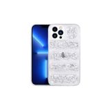 PSR aksesuar Gümüş Kamera Korumalı Simli Airbag'li Zore Dalga Kılıf-Gümüş iPhone 12 Pro Max ile uyumlu