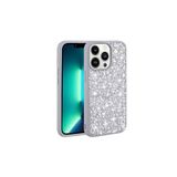 PSR aksesuar Gümüş Parlak Taşlı Tasarım Zore Linea Kılıf-Gümüş iPhone 12 Pro Max ile uyumlu