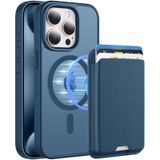 PSR Aksesuar iPhone 15 Pro Uyumlu M-Safe Kablosuz Şarj Destekli Mat Kılıf + MagSafe Kartlıklı Cüzdan - Tam Koruma Seti (Lacivert, iPhone 15 Pro)
