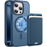 PSR Aksesuar iPhone 16 Pro Max Uyumlu M-Safe Kablosuz Şarj Destekli Mat Kılıf + MagSafe Kartlıklı Cüzdan - Tam Koruma Seti (Lacivert, iPhone 16 Pro Max)
