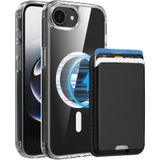 PSR Aksesuar iPhone 16E/17E Uyumlu M-Safe Kablosuz Şarj Destekli Mat Kılıf + MagSafe Kartlıklı Cüzdan - Tam Koruma Seti (Şeffaf- Siyah, iPhone 16E/17E)