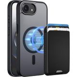 PSR Aksesuar iPhone 16E/17E Uyumlu M-Safe Kablosuz Şarj Destekli Mat Kılıf + MagSafe Kartlıklı Cüzdan - Tam Koruma Seti (Siyah, iPhone 16E/17E)