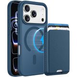 PSR Aksesuar iPhone 17 Pro Uyumlu M-Safe Kablosuz Şarj Destekli Mat Kılıf + MagSafe Kartlıklı Cüzdan - Tam Koruma Seti (Lacivert, iPhone 17 Pro)