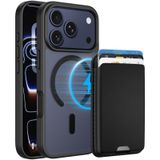PSR Aksesuar iPhone 17 Pro Uyumlu M-Safe Kablosuz Şarj Destekli Mat Kılıf + MagSafe Kartlıklı Cüzdan - Tam Koruma Seti (Siyah, iPhone 17 Pro)