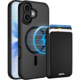 PSR Aksesuar iPhone 17 Uyumlu M-Safe Kablosuz Şarj Destekli Mat Kılıf + MagSafe Kartlıklı Cüzdan - Tam Koruma Seti (Siyah, iPhone 17)