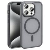 PSR Aksesuar iPhone M-Safe Şarj Özellikli Kılıf - Mat Arka Yüzeyli Sio Kapak | Metal Kamera Çerçeveli | Kablosuz Şarj Uyumlu (Gri, iPhone 14 Pro Max)