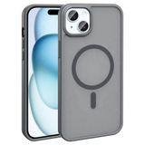 PSR Aksesuar iPhone M-Safe Şarj Özellikli Kılıf - Mat Arka Yüzeyli Sio Kapak | Metal Kamera Çerçeveli | Kablosuz Şarj Uyumlu (Gri, iPhone 14)