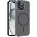 PSR Aksesuar iPhone M-Safe Şarj Özellikli Kılıf - Mat Arka Yüzeyli Sio Kapak | Metal Kamera Çerçeveli | Kablosuz Şarj Uyumlu (Gri, iPhone 16 Pro Max)