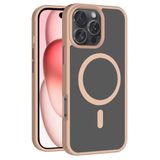 PSR Aksesuar iPhone M-Safe Şarj Özellikli Kılıf - Mat Arka Yüzeyli Sio Kapak | Metal Kamera Çerçeveli | Kablosuz Şarj Uyumlu (Rose Gold, iPhone 16 Pro Max)