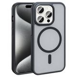 PSR Aksesuar iPhone M-Safe Şarj Özellikli Kılıf - Mat Arka Yüzeyli Sio Kapak | Metal Kamera Çerçeveli | Kablosuz Şarj Uyumlu (Siyah, iPhone 15 Pro)