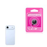 PSR Aksesuar iPhone Serisi CL-06 Kamera Lens Koruyucu – Renkli Taşlı Tasarım, Temperli Cam, Kırılma Önleyici, Toz ve Sıvı Koruması, Yüksek Çözünürlük (Açık Mavi, Apple iPhone 17 Air)