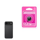 PSR Aksesuar iPhone Serisi CL-06 Kamera Lens Koruyucu – Renkli Taşlı Tasarım, Temperli Cam, Kırılma Önleyici, Toz ve Sıvı Koruması, Yüksek Çözünürlük (Siyah, Apple iPhone 17 Air)