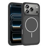 PSR Aksesuar iPhone Serisi Kılıf – M-Safe Şarj Özellikli Metal Kamera Çerçeveli Sanremo Silikon Kapak | Darbe Emici | Kablosuz Şarj Uyumlu (Siyah, iPhone 17 Pro Max)