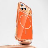 PSR Aksesuar iPhone Serisi Kılıf – M-Safe Uyumlu Şeffaf Lugano Kapak | Manyetik Şarj Destekli | Darbeye Dayanıklı İnce Premium Telefon Kılıfı (Turuncu, iPhone 17 Pro Max)